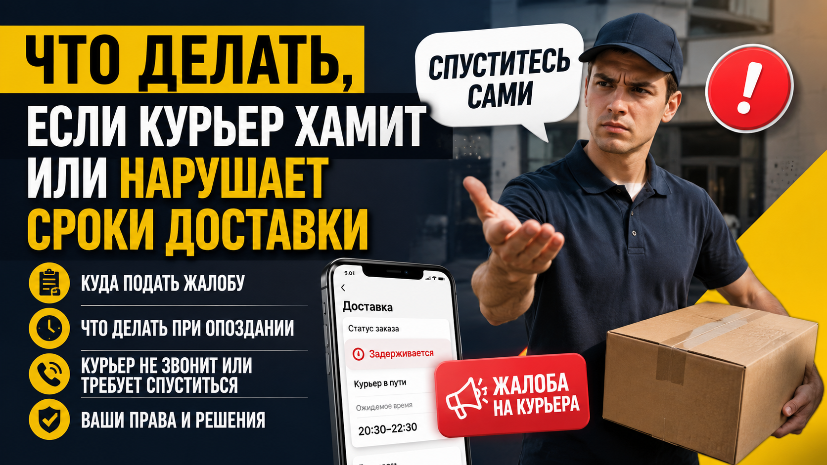 Что делать, если курьер хамит, опаздывает или отказывается доставлять заказ