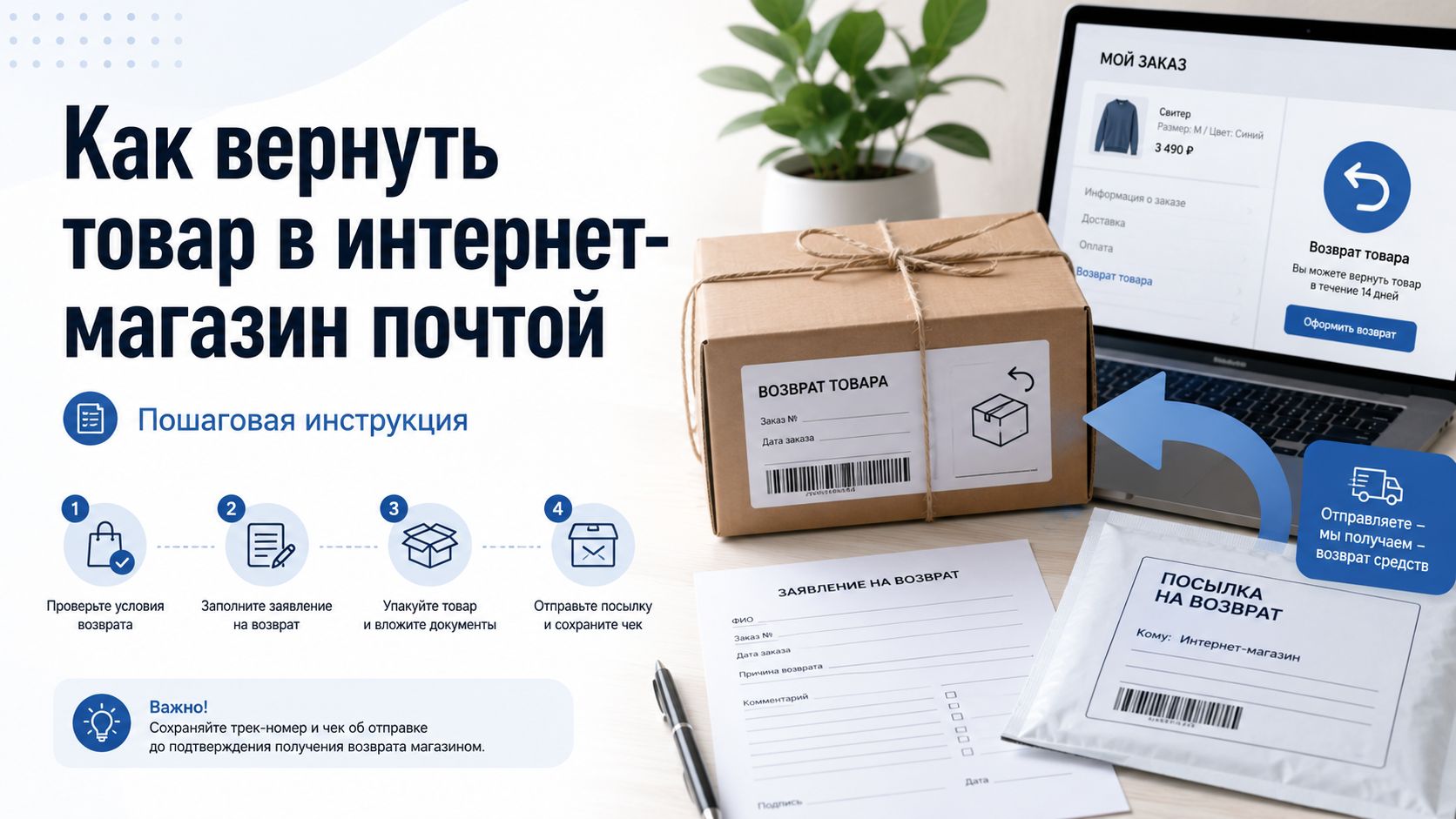 Как вернуть товар в интернет-магазин почтой: пошаговая инструкция
